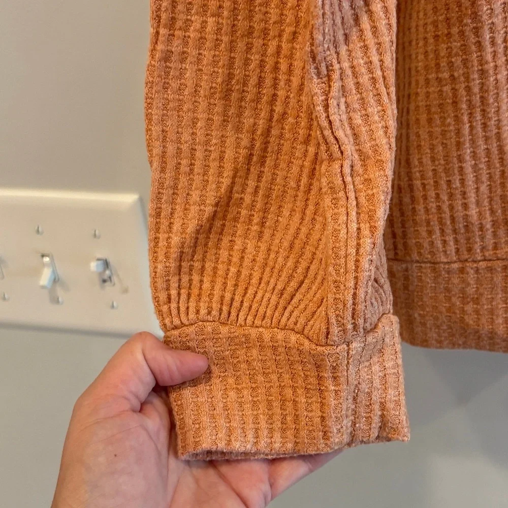 First Love Brown Waffle Knit Sweatshirt